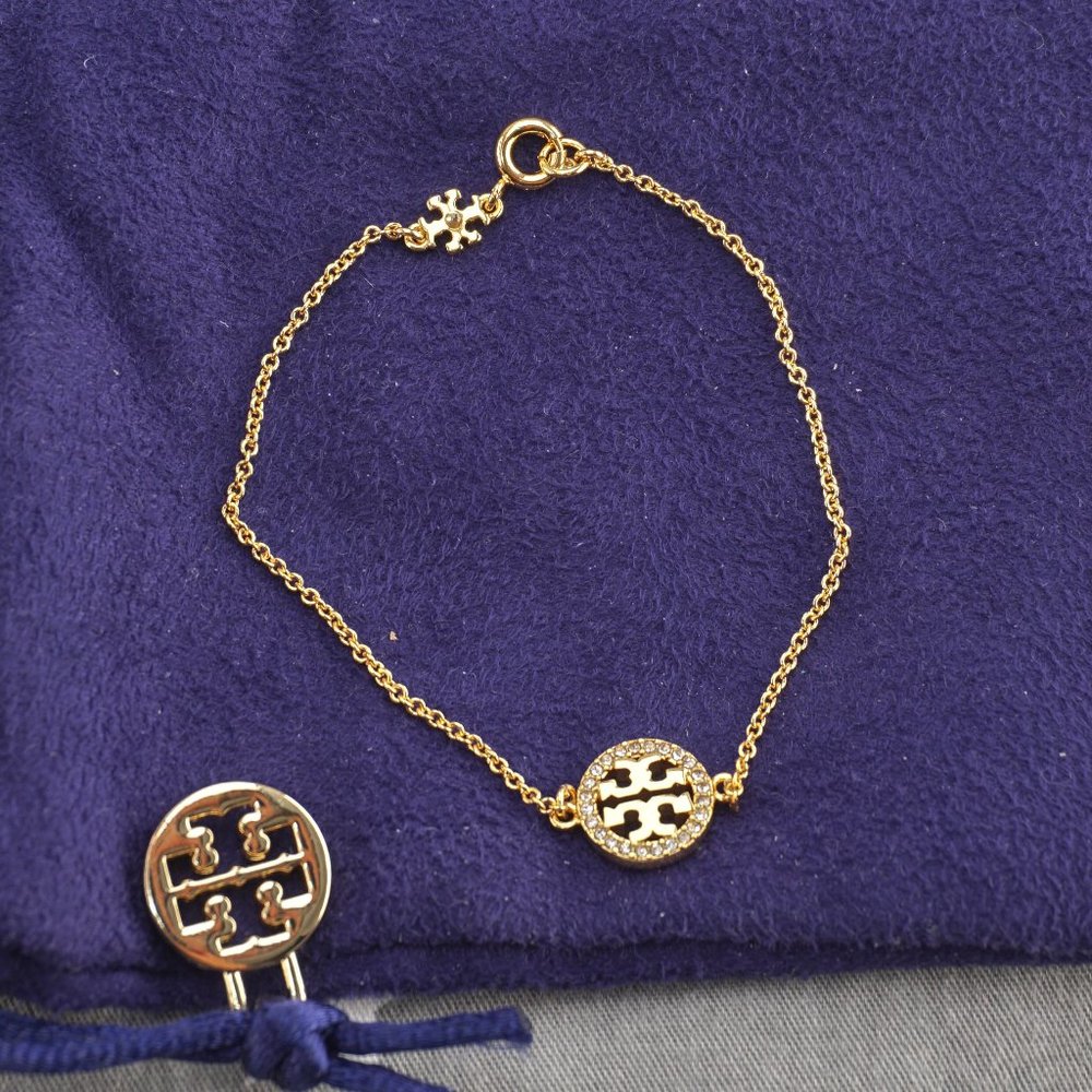 Tory Burch Miller Pavé Delicate Bracelet Gold (Brand New)